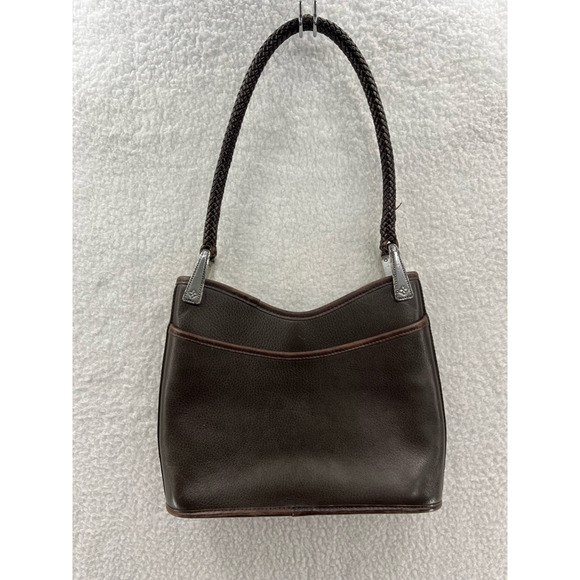 Brighton Womens Gina Hobo Satchel Handbag Brown Crocodile Embossed Snap Pocket S - Picture 2 of 11